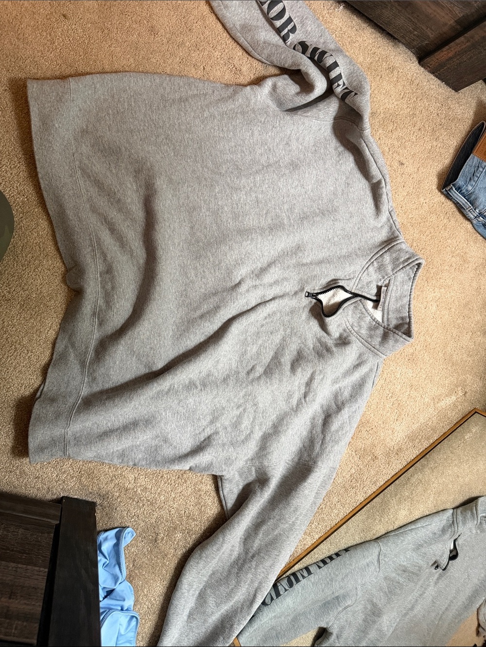 Heather Gray Quarter-Zip Pullover Sweatshirt